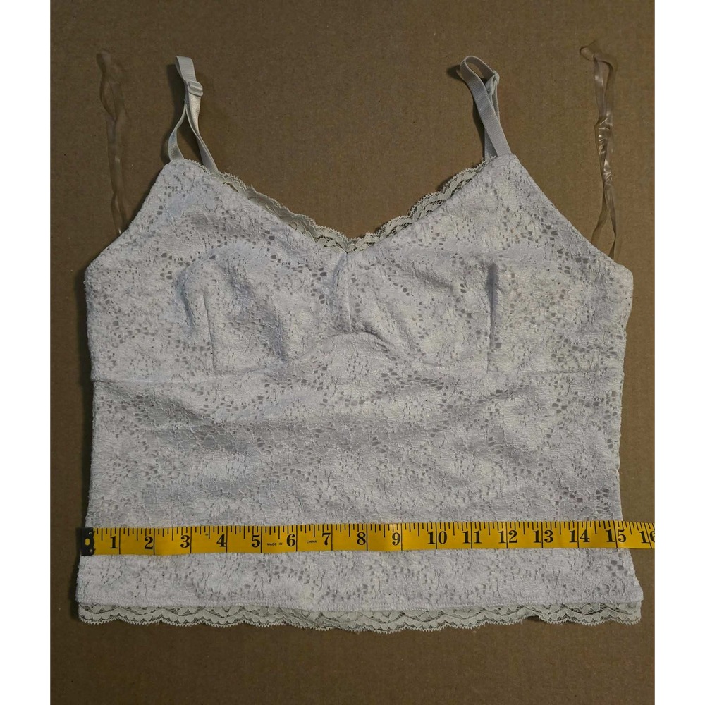 No Boundaries White Floral Lace Camisole Top Girls L 11-13 Fits Womens Small